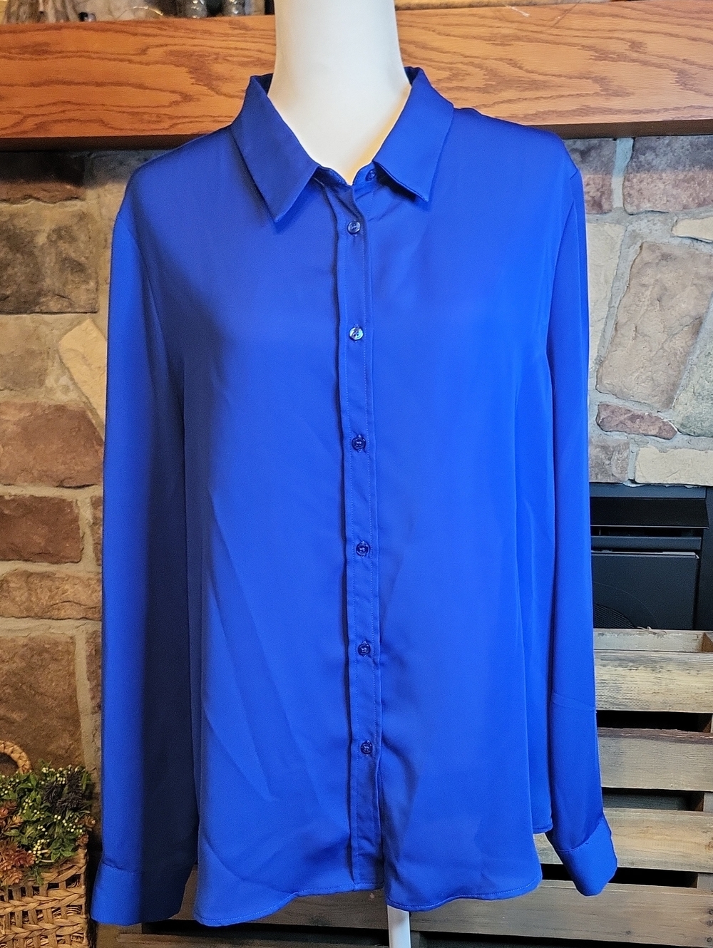 Laundry By Shelli Segal Vibrant Blue Blouse